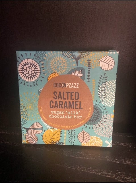 Coco Pzazz Salted Caramel Milk Chocolate Bar - Vegan