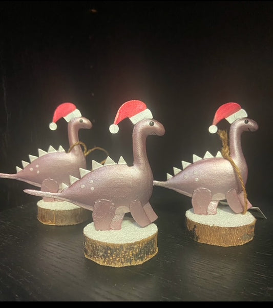 Christmas Dinosaur ornament - Shoeless Jo