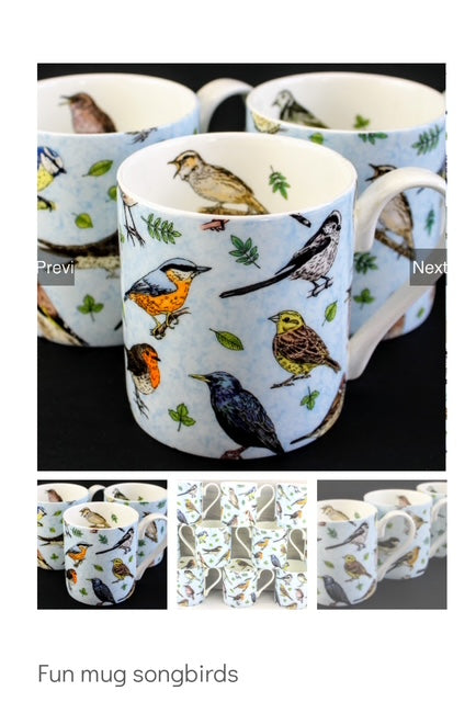 Rob Turner Bone China Mug - Songbirds